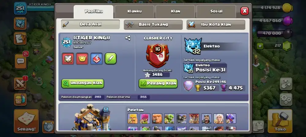 Jual beli akun Clash of clans