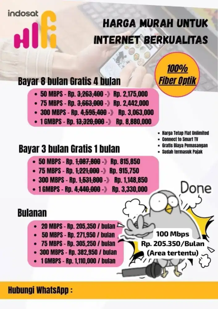 Jasa Pemasangan Wifi Indosat Hifi 100mbps Pasang wifi Masang Wifi