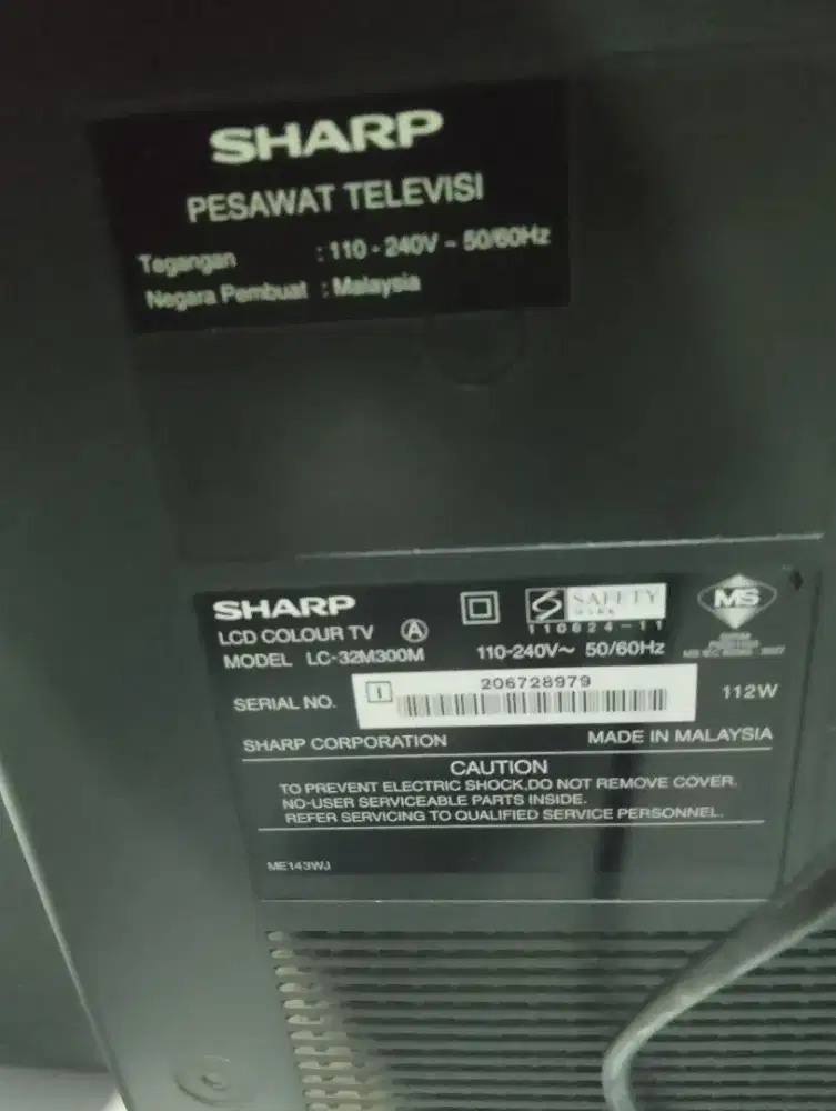 Tv Sharp 32inch bekas