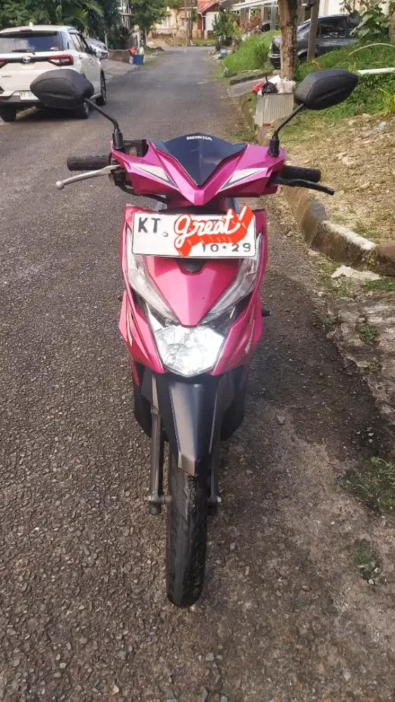 Honda Beat 2019 Magenta Hitam Mulus