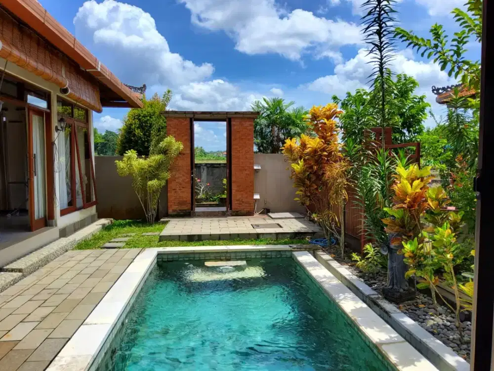 Villa leasehold 15 tahun view sawah di ubud