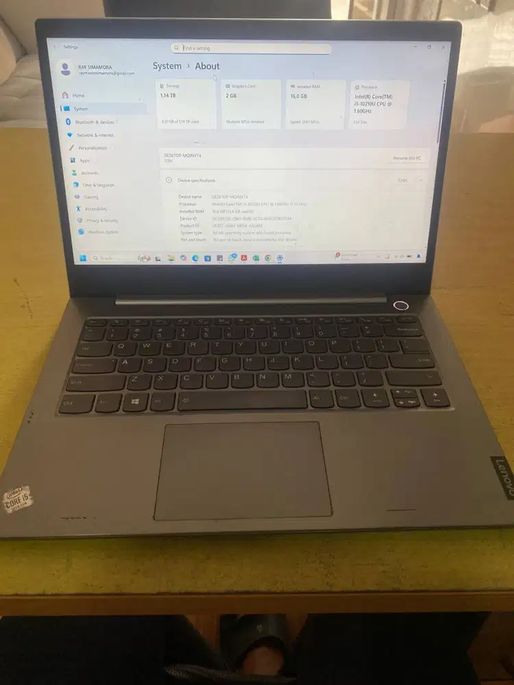 Lenovo ThinkBook 14S-IML Core i5-10210U | Upgrade RAM 16GB & SSD 1TB