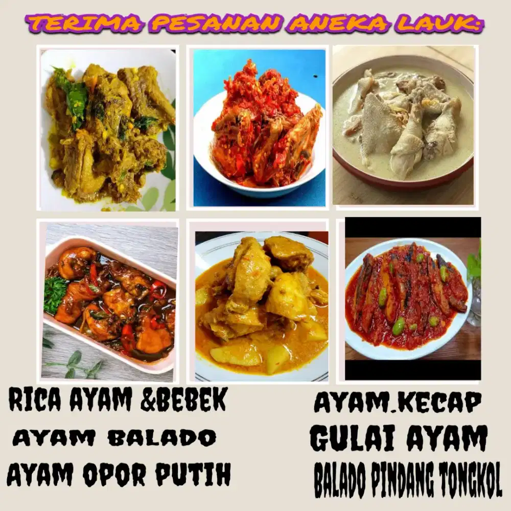 Aneka menu lauk untuk acara