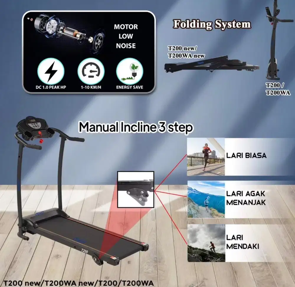 Treadmill portabl T200WA merek TWEN
