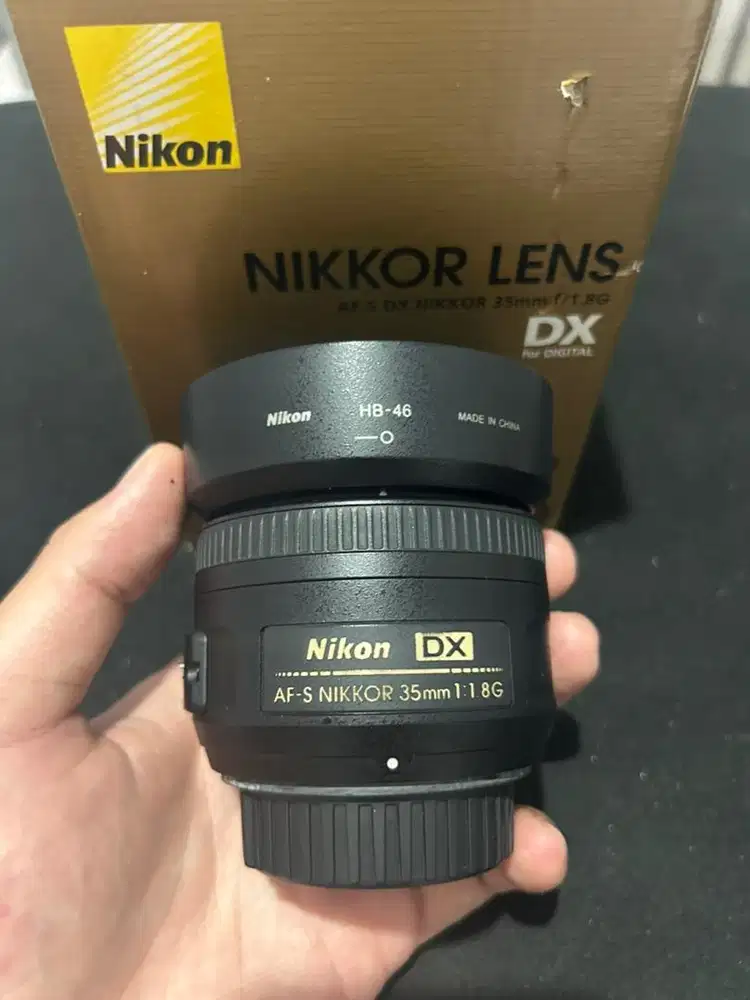 Lensa Fix Nikon af-s 35mm f1.8 Fullset Mulus