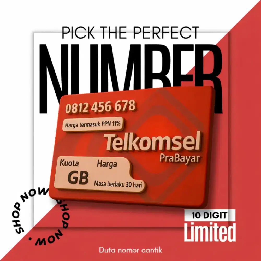 Nomor Cantik 10 digit Telkomsel free 260gb