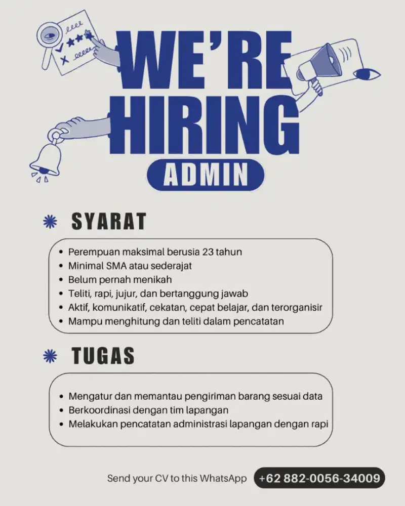 Lowongan kerja untuk Admin Bandung