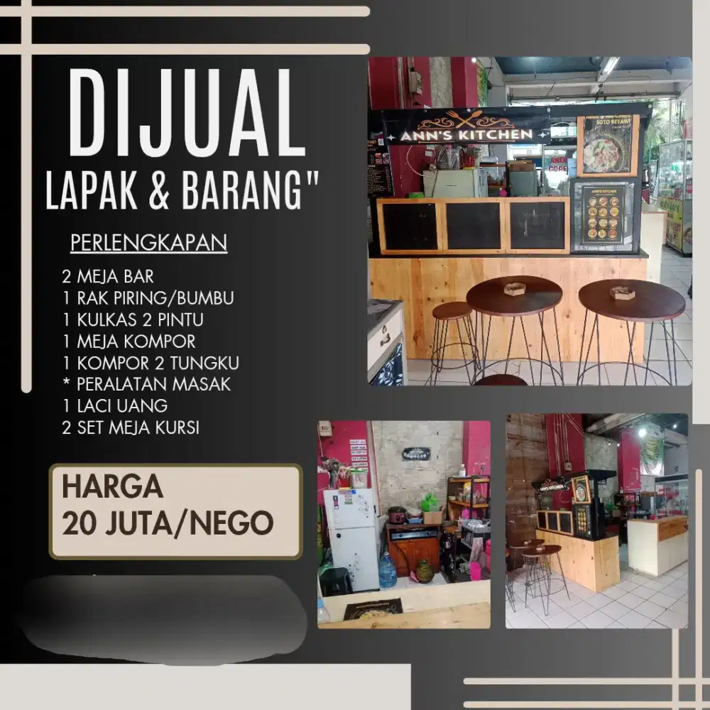 Di jual lapak beserta barangnya