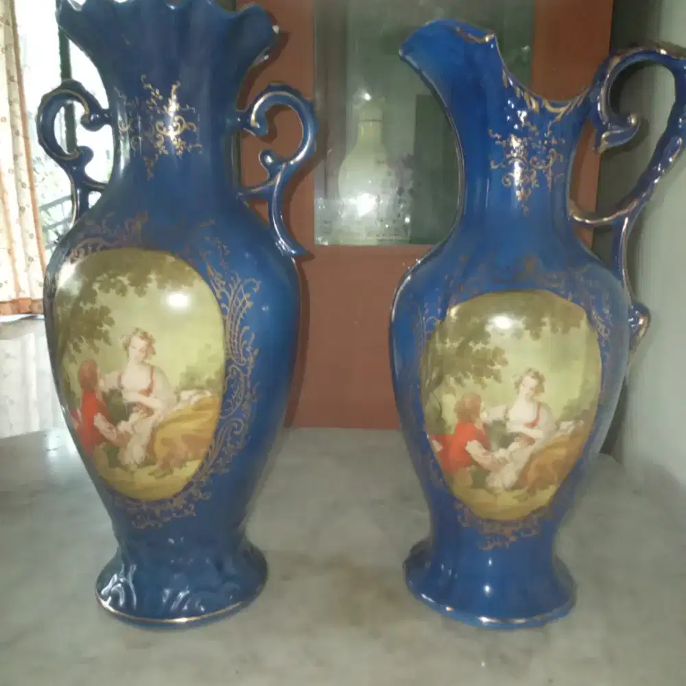 2 Vas Keramik Biru Classic