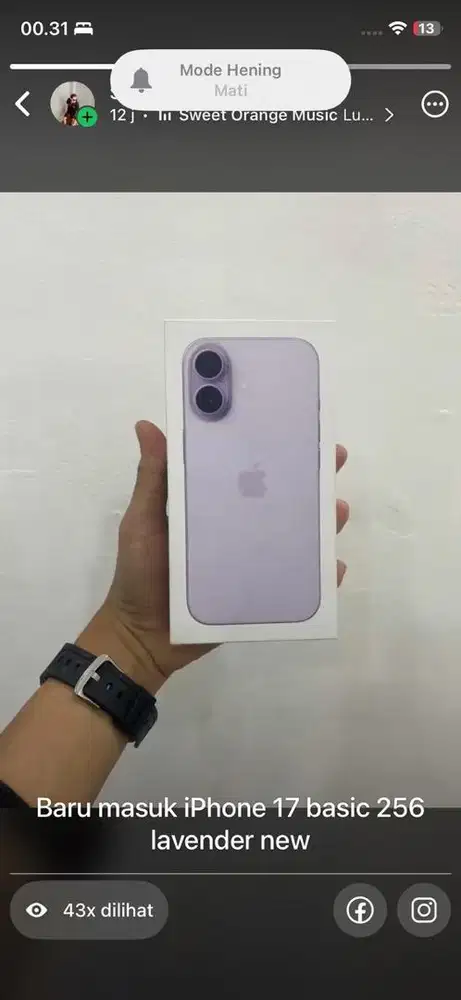 Iphone 17 256 gb lavender