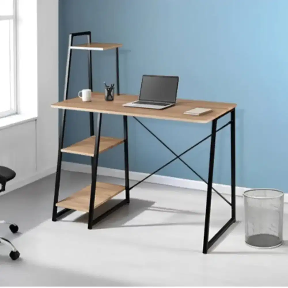 Selma Fais Meja Kantor - Cokelat Oak