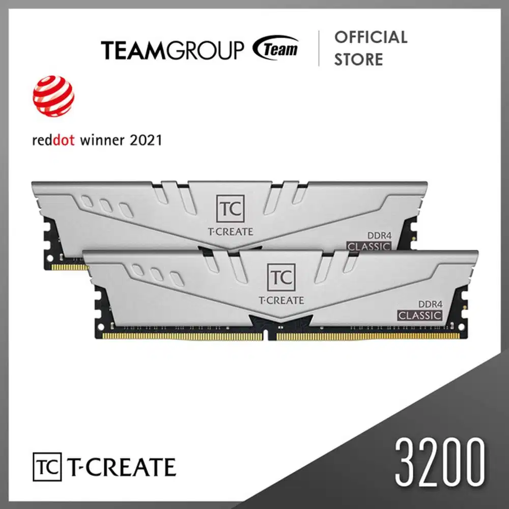 Teamgroup Memory T-CREATE Classic DDR4 2x8GB (16GB) 3200Mhz - Silver
