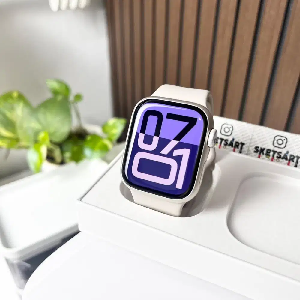 Apple Watch Series 7 41mm Starlight iwatch Mulus Battery Health 86%