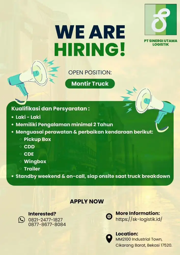 Lowongan Montir Truck Freelance