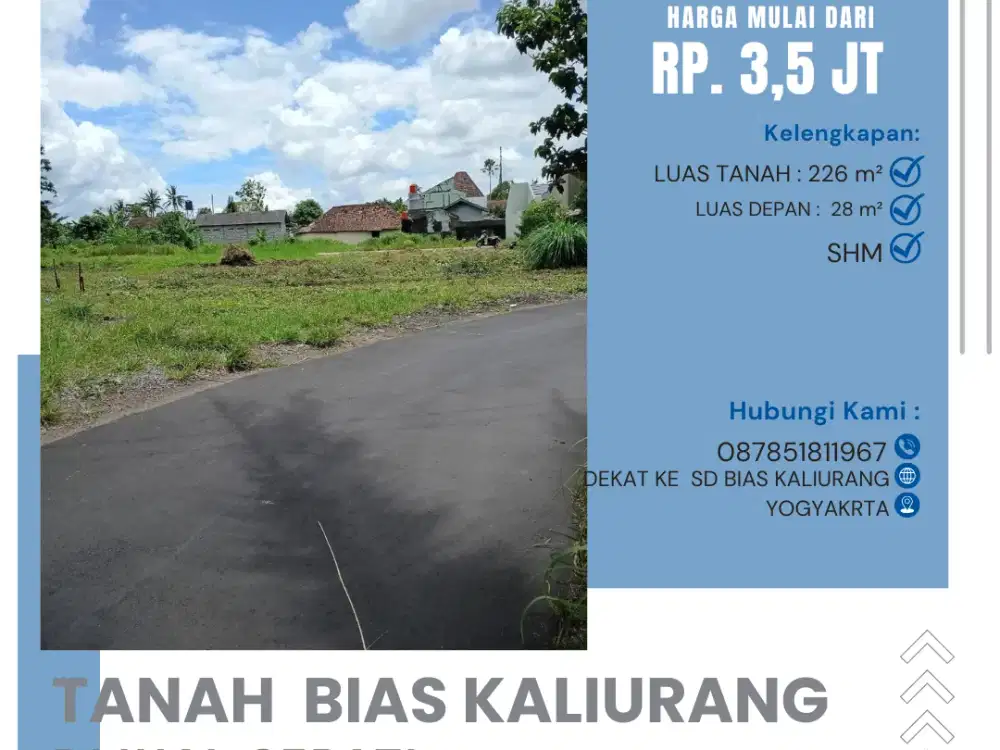 Tanah Jogja 2 MENIT SD BIAS KALIURANG SHMP