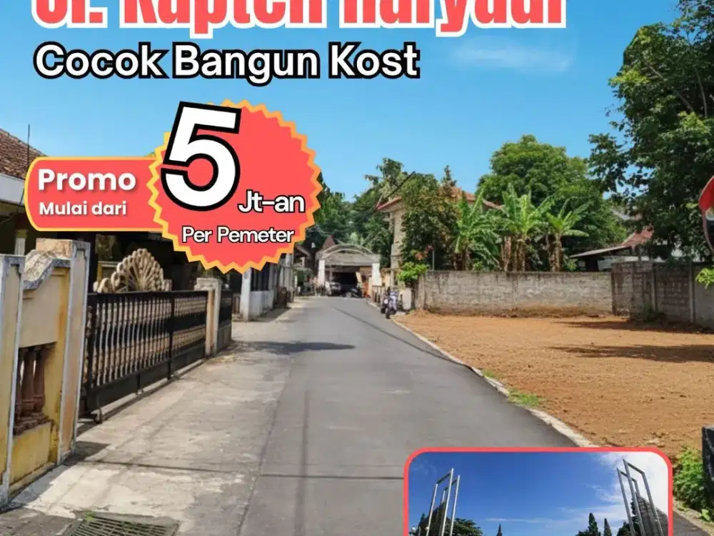 Tanah Jogja Tepi Jalan Kapten Hariyadi, Siap Bangun dan SHM Pekarangan Per Unit