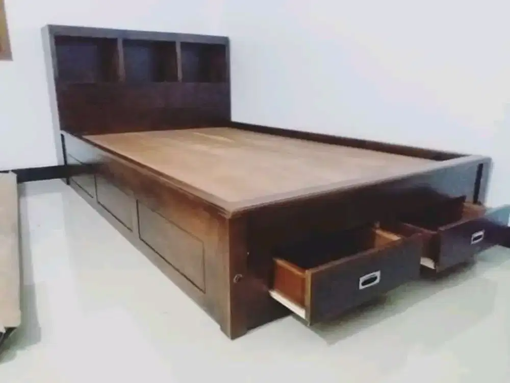 Dipan laci kayu jati solid