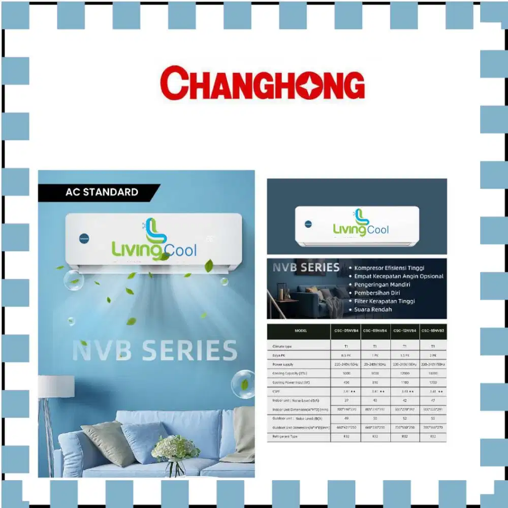 Changhong AC Standard 1pk CSC-09NVB4 Garansi free kirim karawang