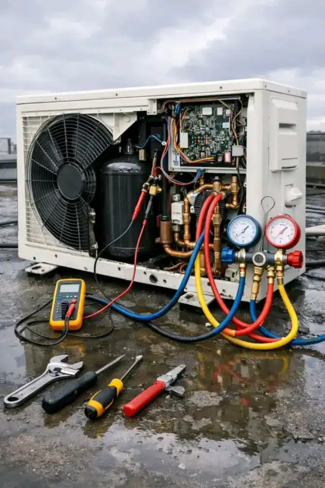 SERVICE AC KULKAS MESIN CUCI POMPA AIR BONGKAR PASANG AC