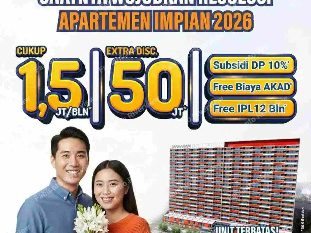 CUMA 1,5 JUTA/BULAN, UNIT APARTEMEN INI BISA JADI ASET ANDA DI 2026!
