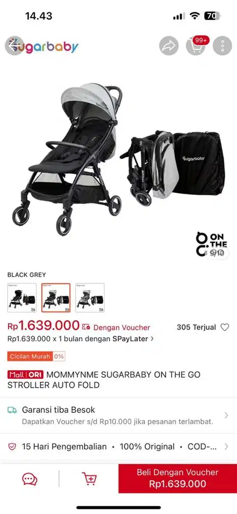 Sugarbaby stroller autofold on the go
