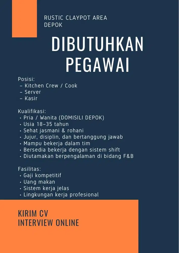 URGENT DIBUTUHKAN PEGAWAI SEGERA