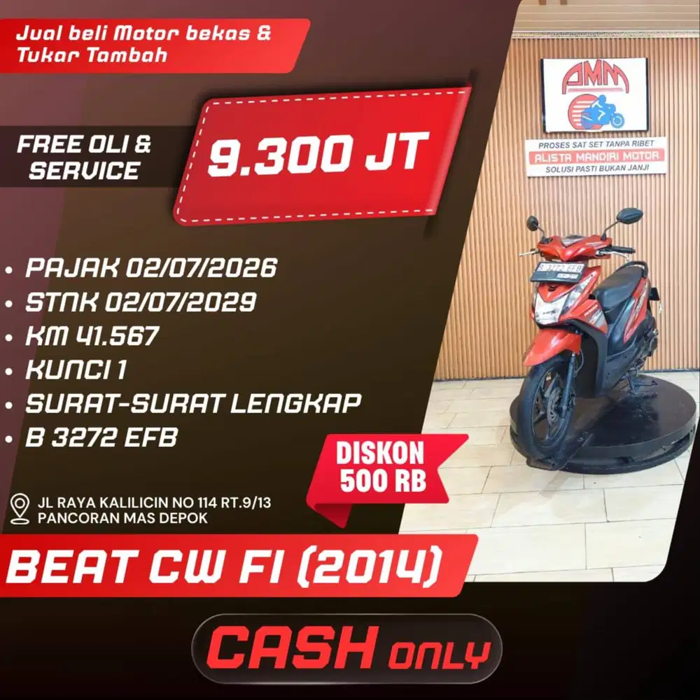 BEAT CW FI 2014 PAJAK HIDUP CC 0% KREDIVO TOKPEDIA SPAYLATER INDODANA