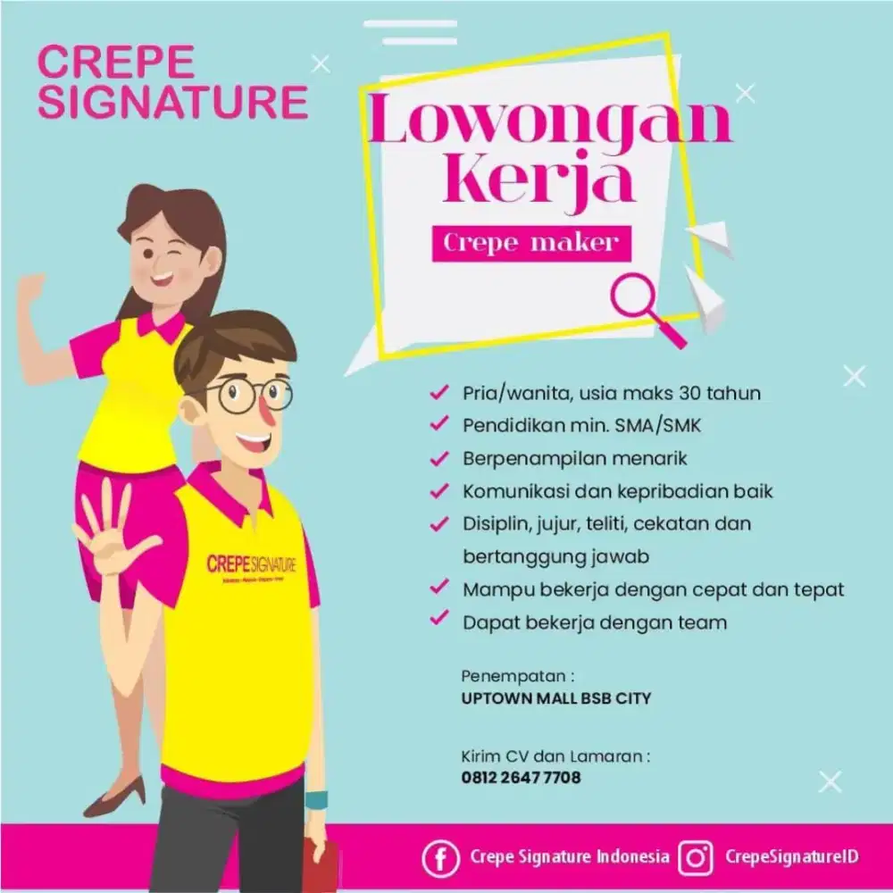 Dibutuhkan lowongan kerja maker crepes