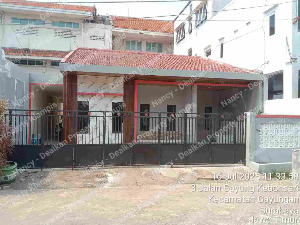 Rumah Gayung Kebonsari 1 Lantai Dijual Siap Huni
