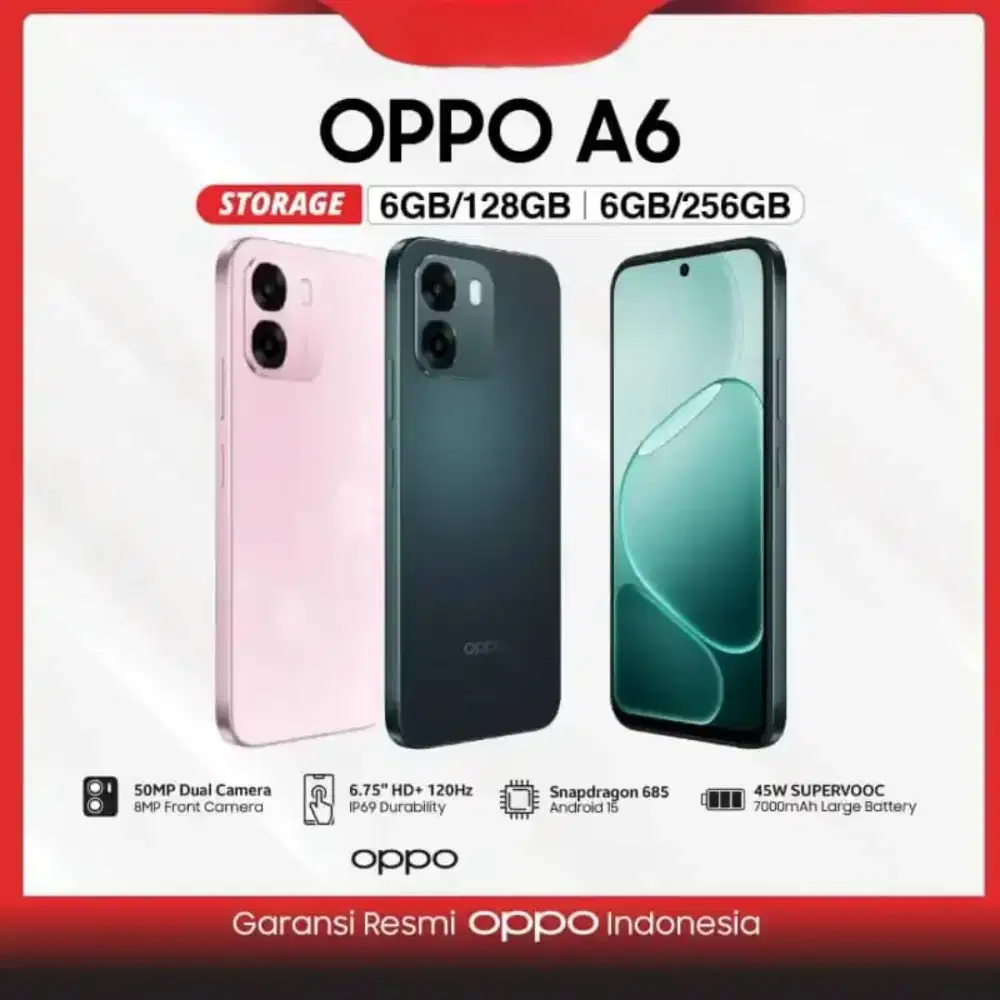 OPPO A6 8/256GB BISA KREDIT SYARAT HANYA KTP SAJA