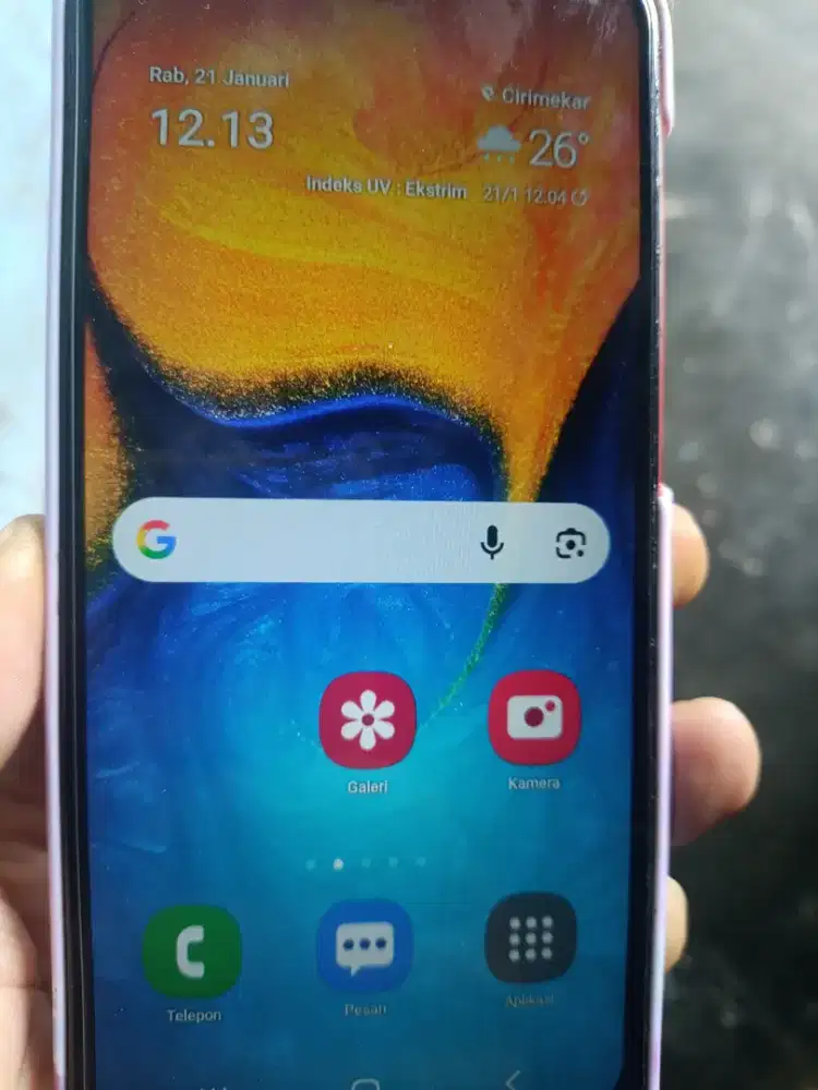 Samsung a20  HP casan saja dus rusak ilang