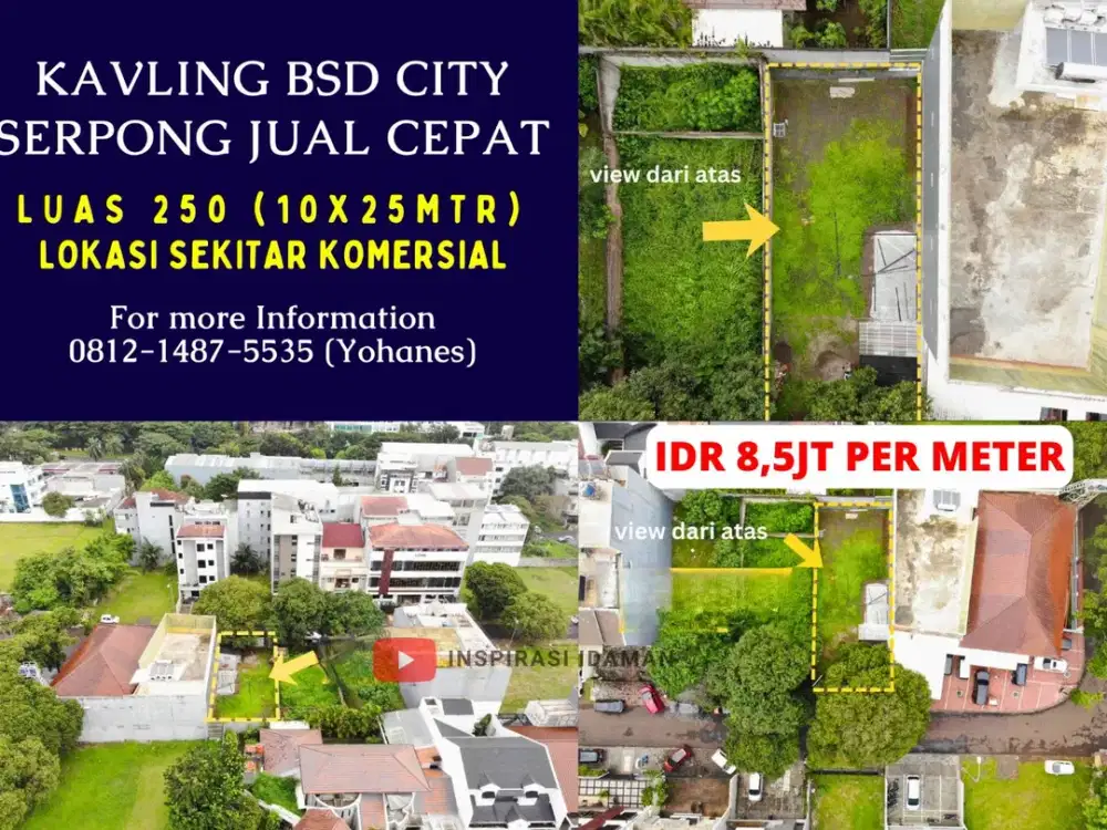 Kavling 10x25mtr BSD City Serpong Jual Cepat