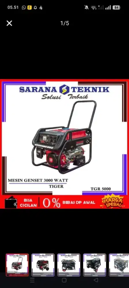 Jual Genset Tiger 3000 watt , belum pernah dipakai