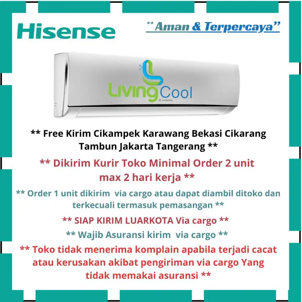 Hisense AC Standard 1 Pk AN09CDG free kirim cikampek karawang