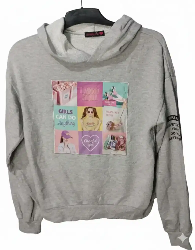 Sweater Hoodie Basic Lovetoxic Grey