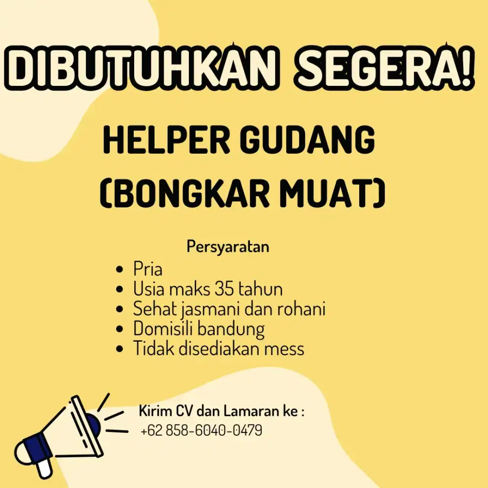 Helper Gudang (Bongkar Muat)