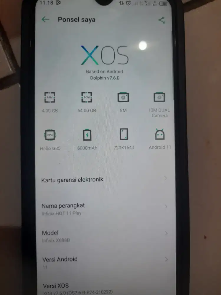 DIJUAL INFINIX HOT 11 PLAY