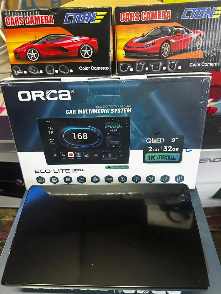 Head unit ORCA 9in 1k Qled 2/32+kamera+pasang (deskripsi)