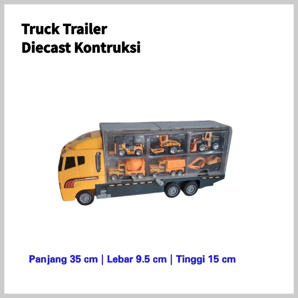 Mainan Truck Trailer Diecast Kontruksi