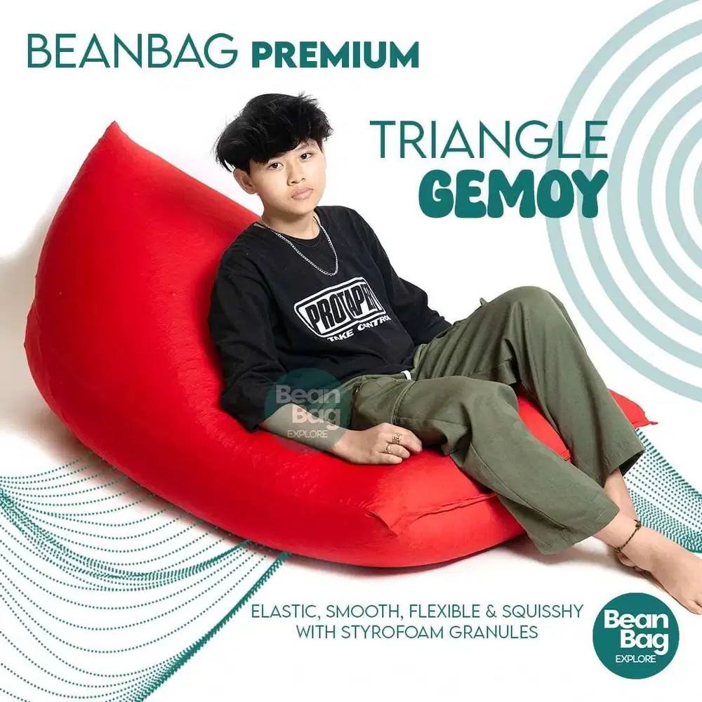 Bean Bag Triangle Gemoyy Termasuk isi