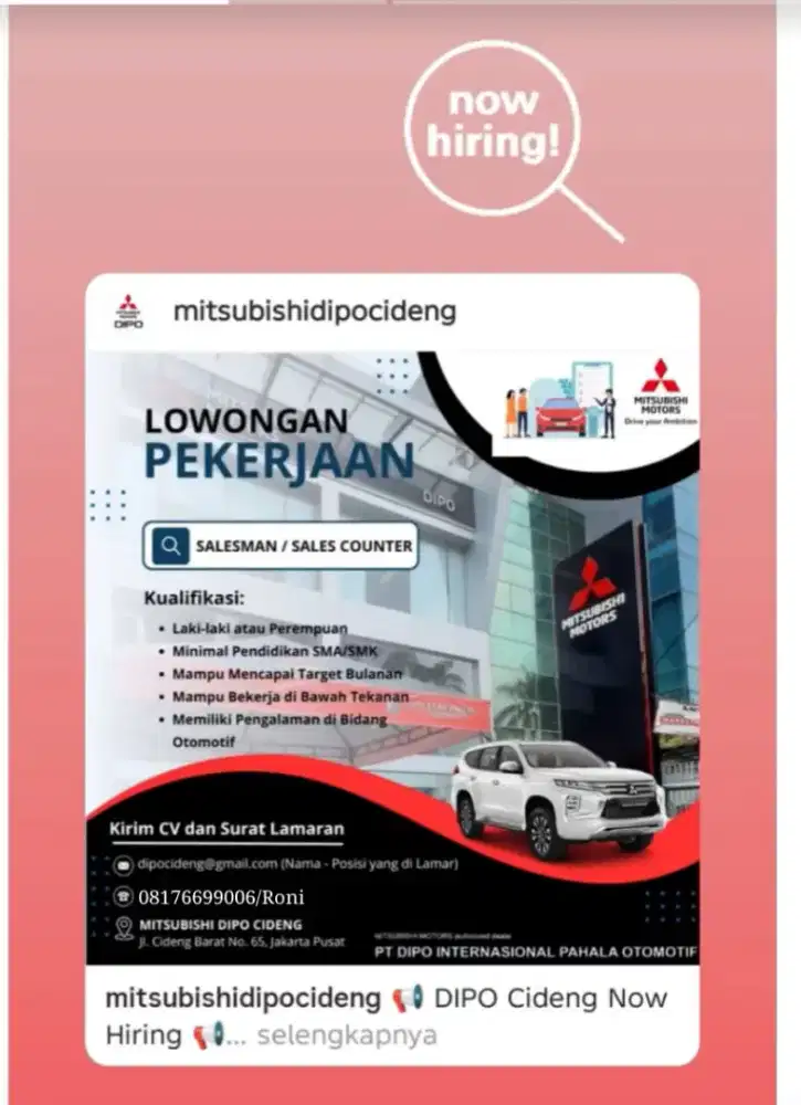 Sales Marketing Mobil Mitsubishi