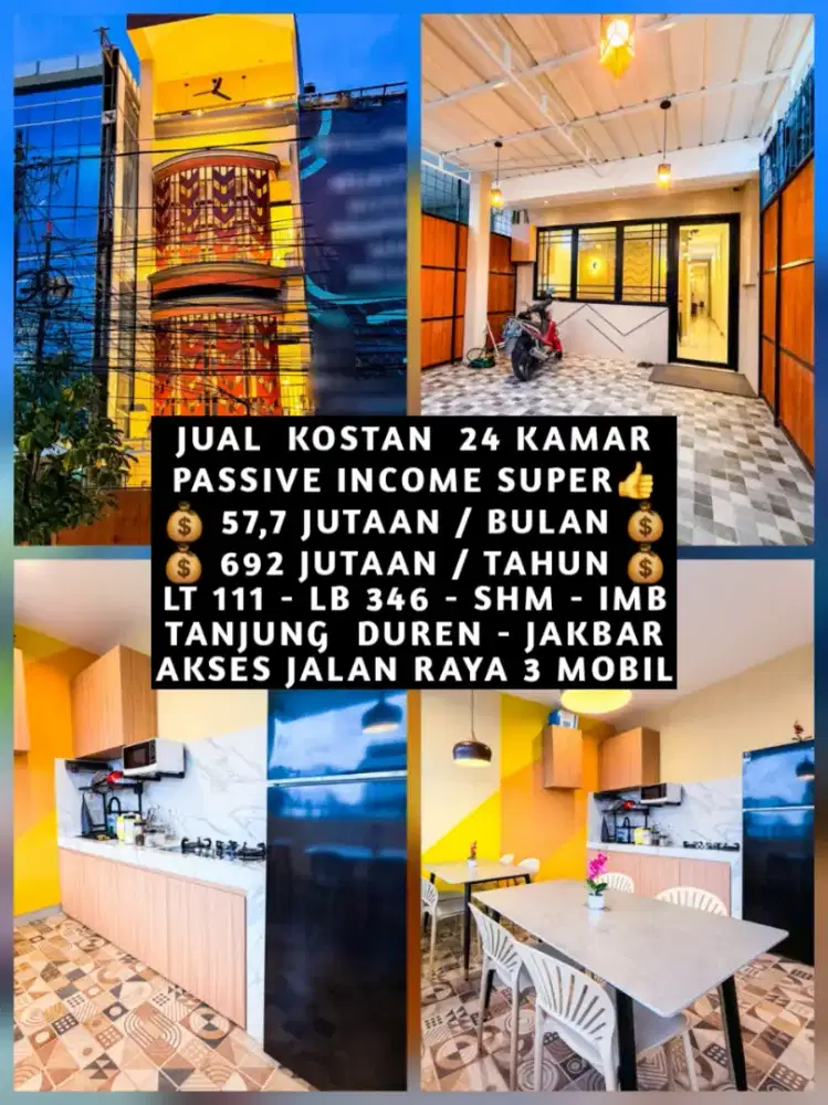 JUAL KOS KOST KOSAN KOSTAN 24 KAMAR DI TANJUNG DUREN JAKARTA BARAT