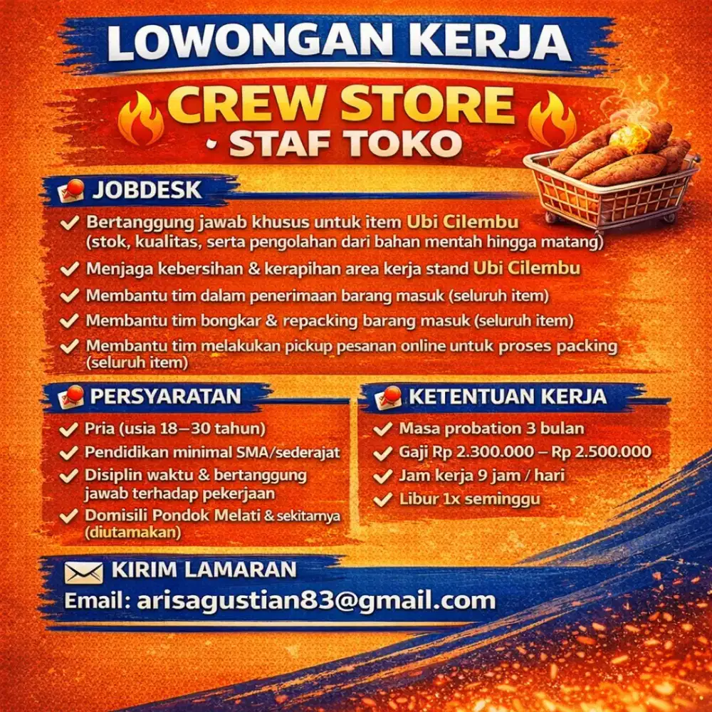 Lowongan crew store / staf toko