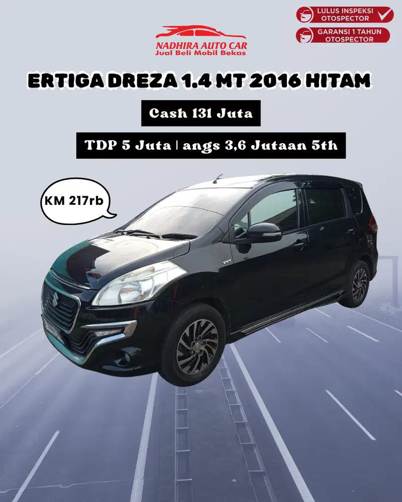 TDP Hanya 5 Juta Ertiga Dreza 1.4 MT 2016 Hitam