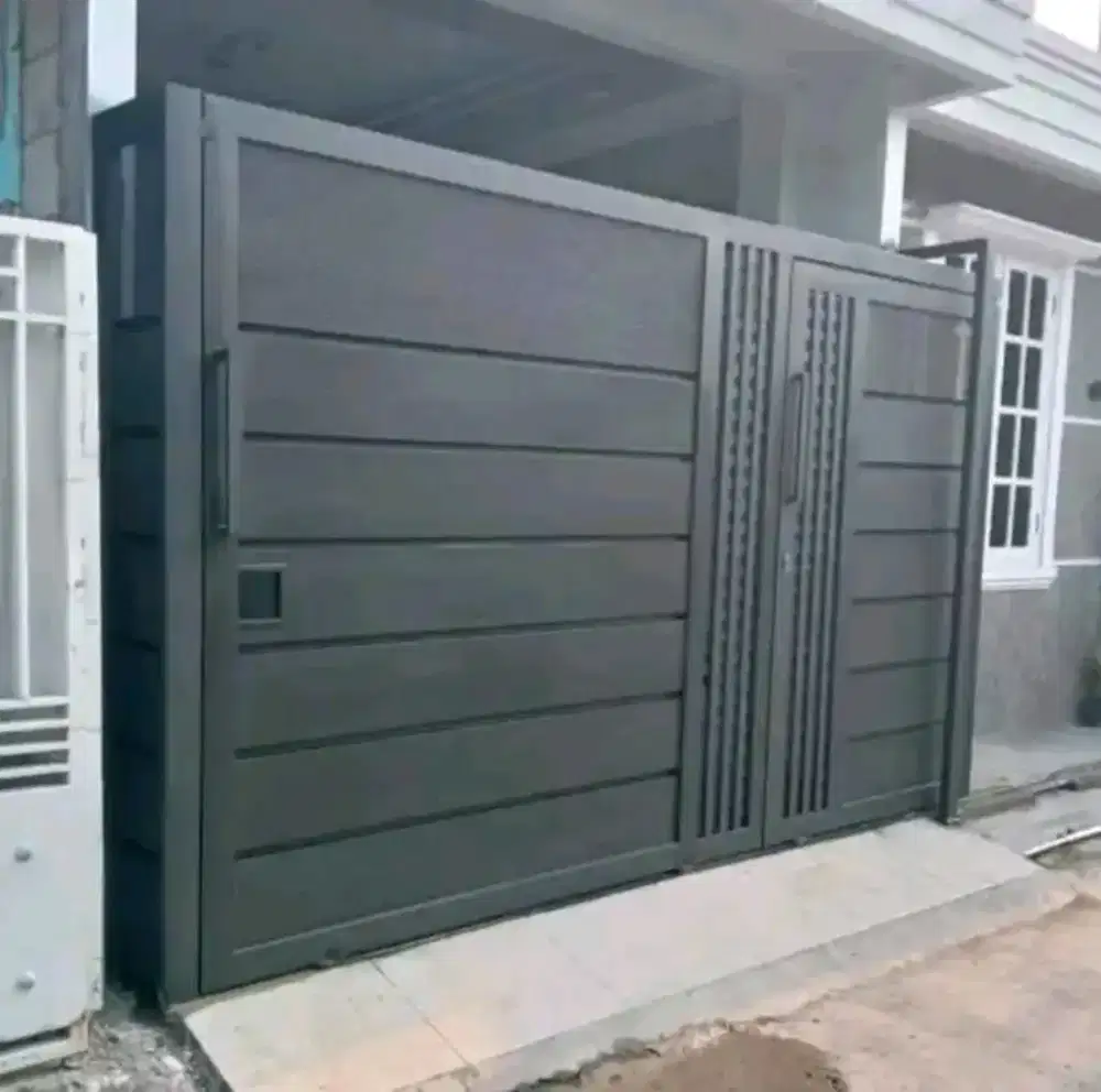 Pagar garasi Full Grc pagar rumah mewah rangka holo galvanis