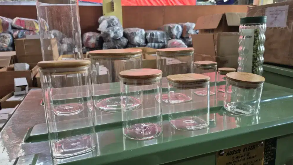 Toples kaca tutup kayu ext deptstore