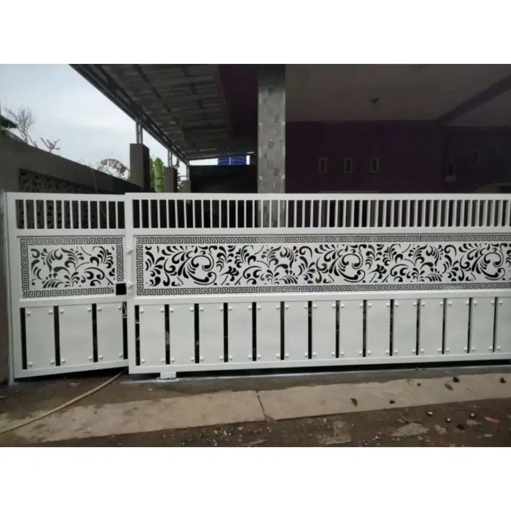 Pagar rumah model laser cutting flat bengkok