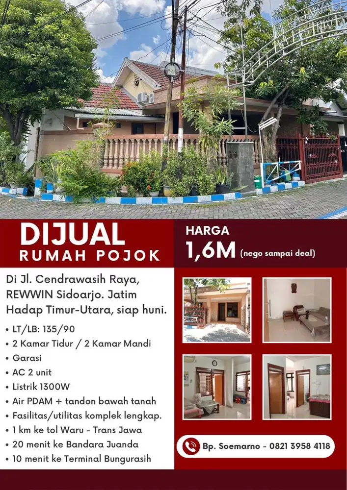 DIJUAL CEPAT: Rumah Pojok (siap huni)
