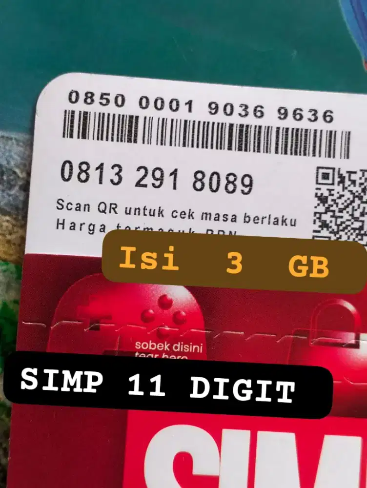 NOMOR CANTIK SIMPATI 11 DIGIT ISI 3 GB NASIONAL BERLAKU SATU BULAN.
