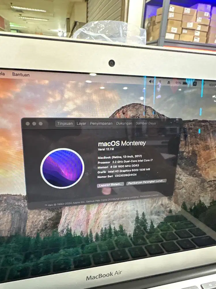 Jual macbook retina 12 2017